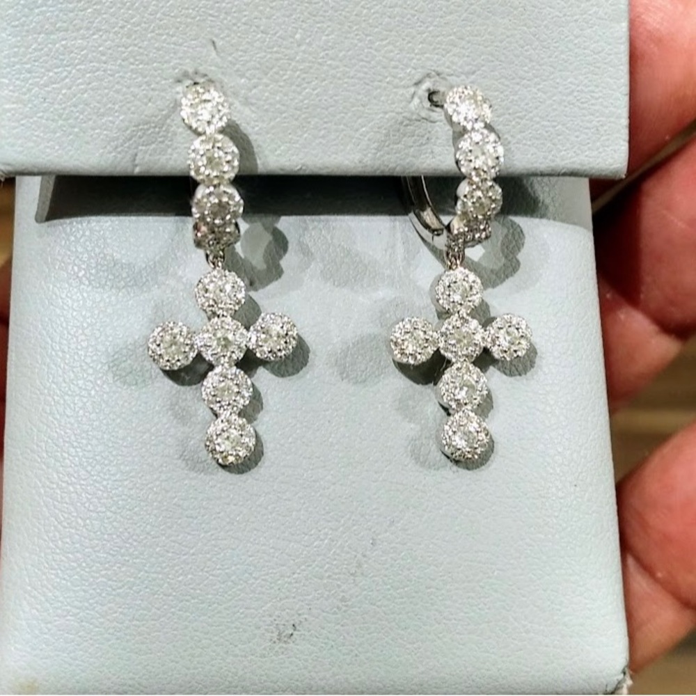Diamond Cross Earrings